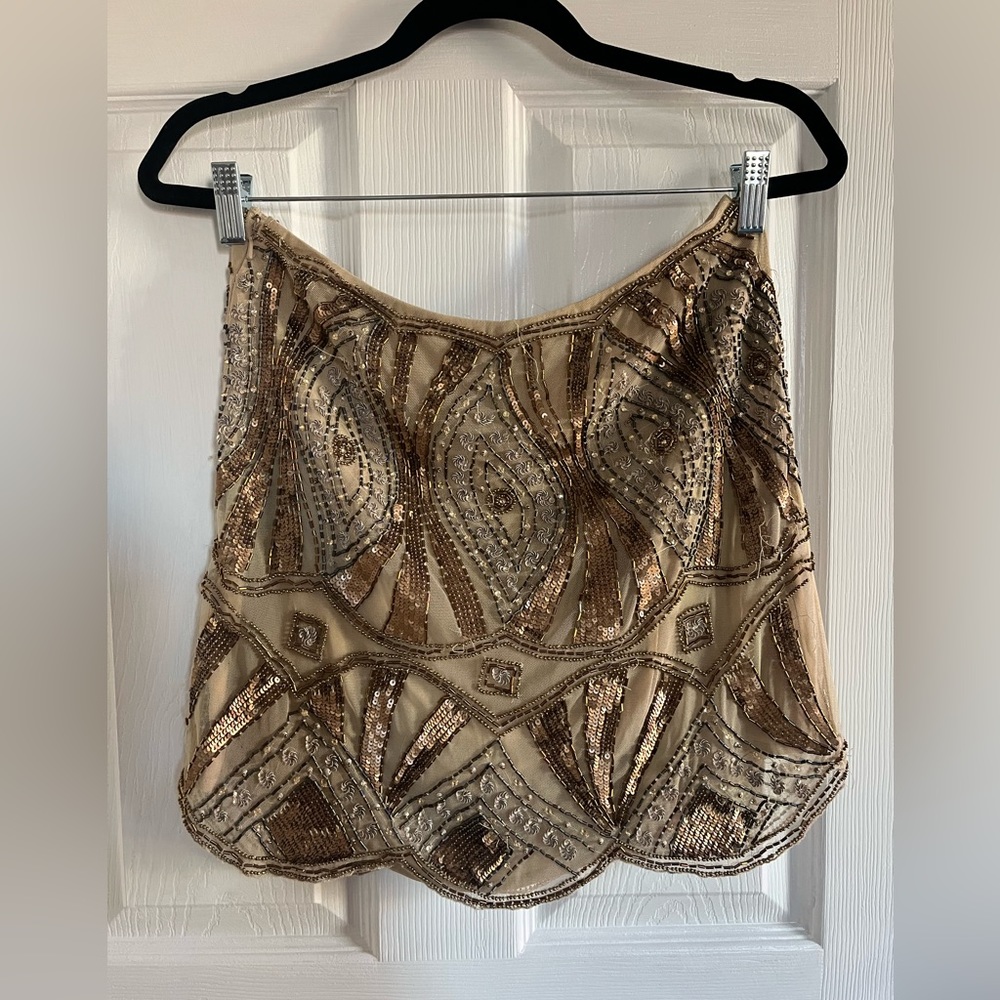 Free people gold beaded skirt